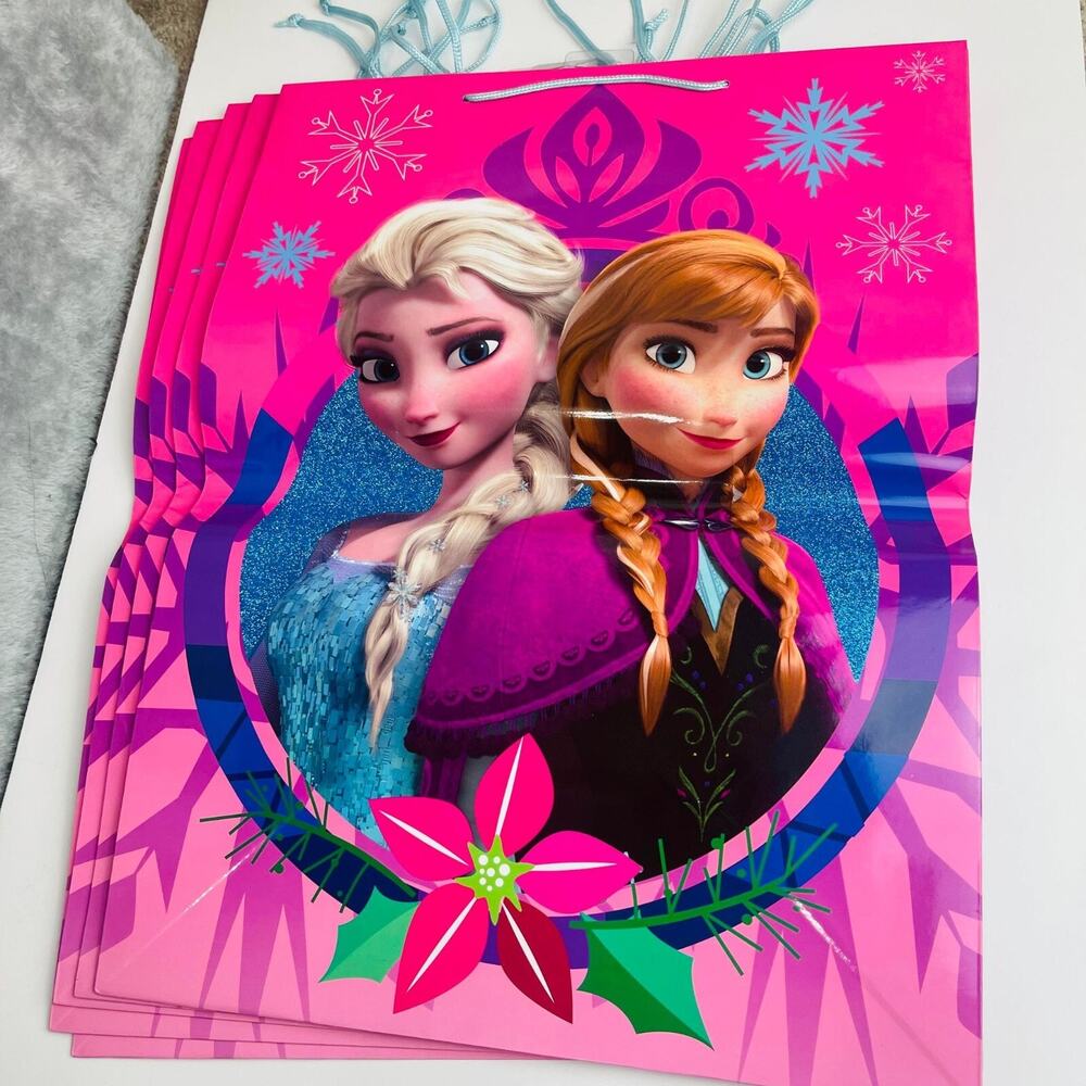 Lot of 5 American Greet Disney Frozen Paper Gift Bags, 37.47cm x 20.96cm x50.8cm